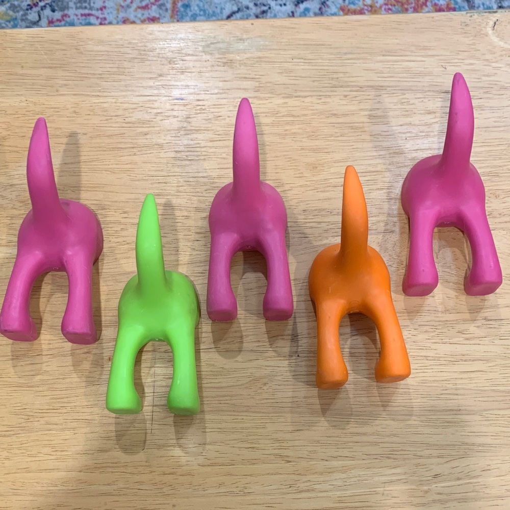IKEA Pink, Green, and Orange Animal Tail Hooks